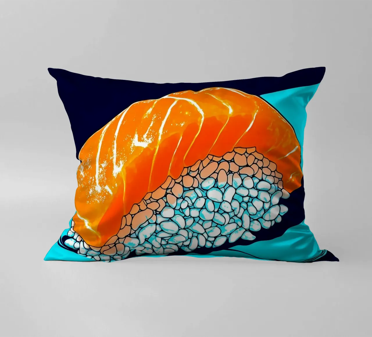 Sushi di salmone - Pop Art cuscino da ColorCrash Gallery
