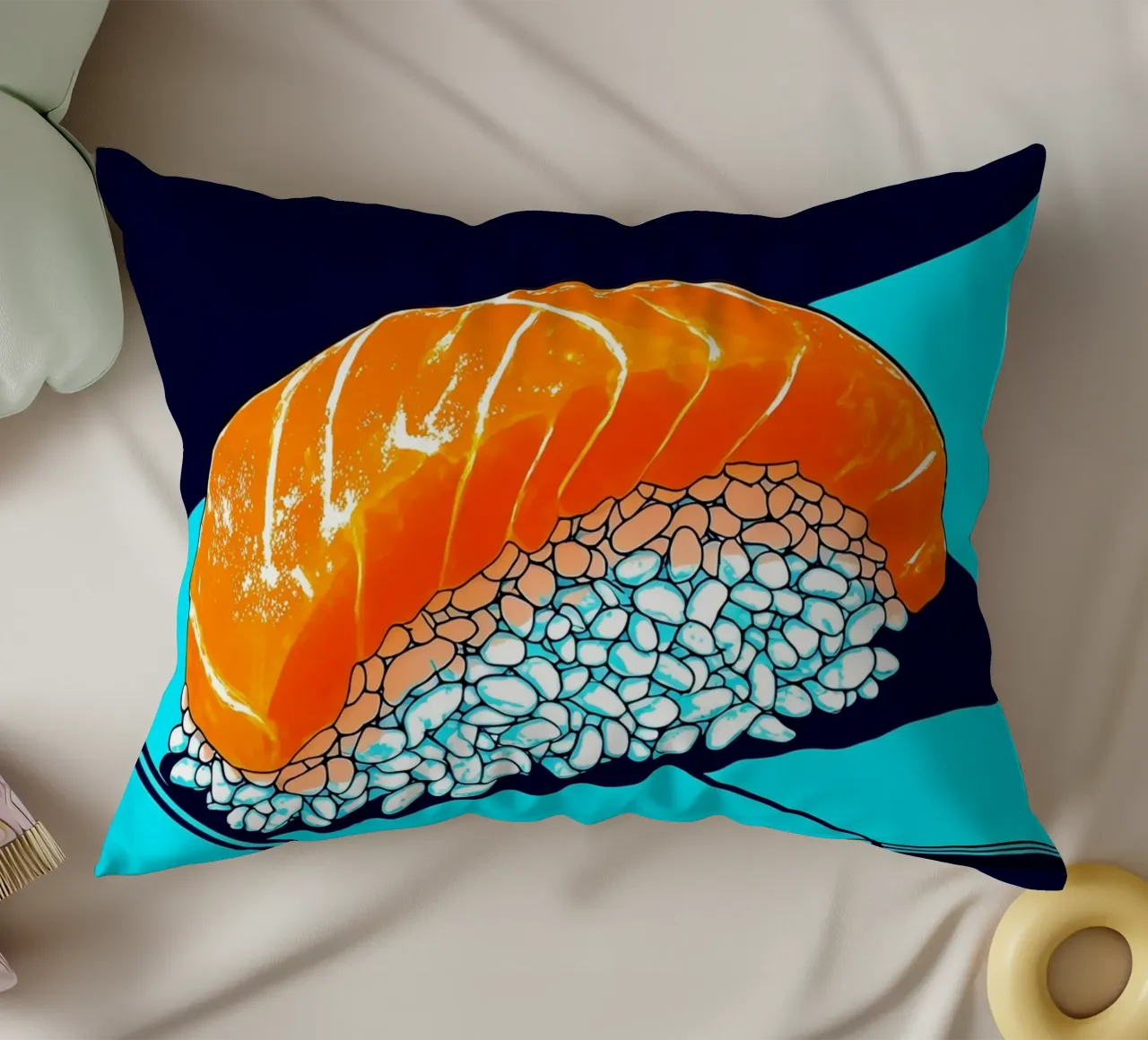 Sushi di salmone - Pop Art cuscino da ColorCrash Gallery
