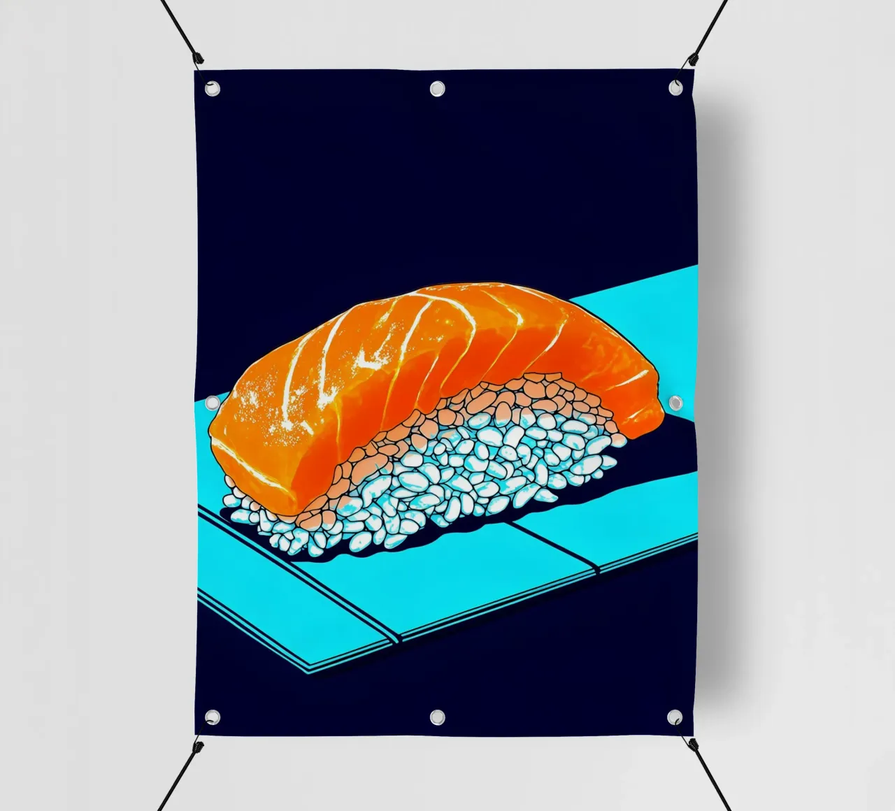 Sushi di salmone - Pop Art telo in pvc da ColorCrash Gallery