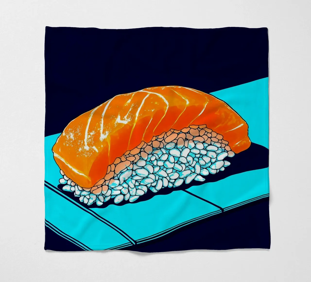 Sushi di salmone - Pop Art coperta in pile da ColorCrash Gallery