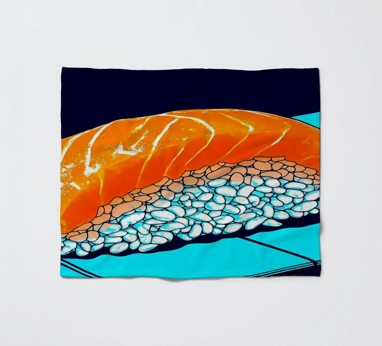 Sushi di salmone - Pop Art coperta in pile da ColorCrash Gallery