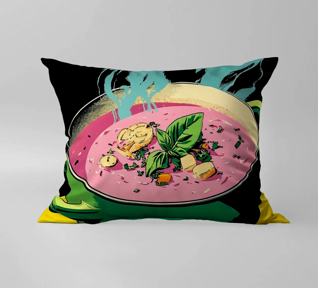 Pentola per zuppa di verdure - Pop Art cuscino da ColorCrash Gallery