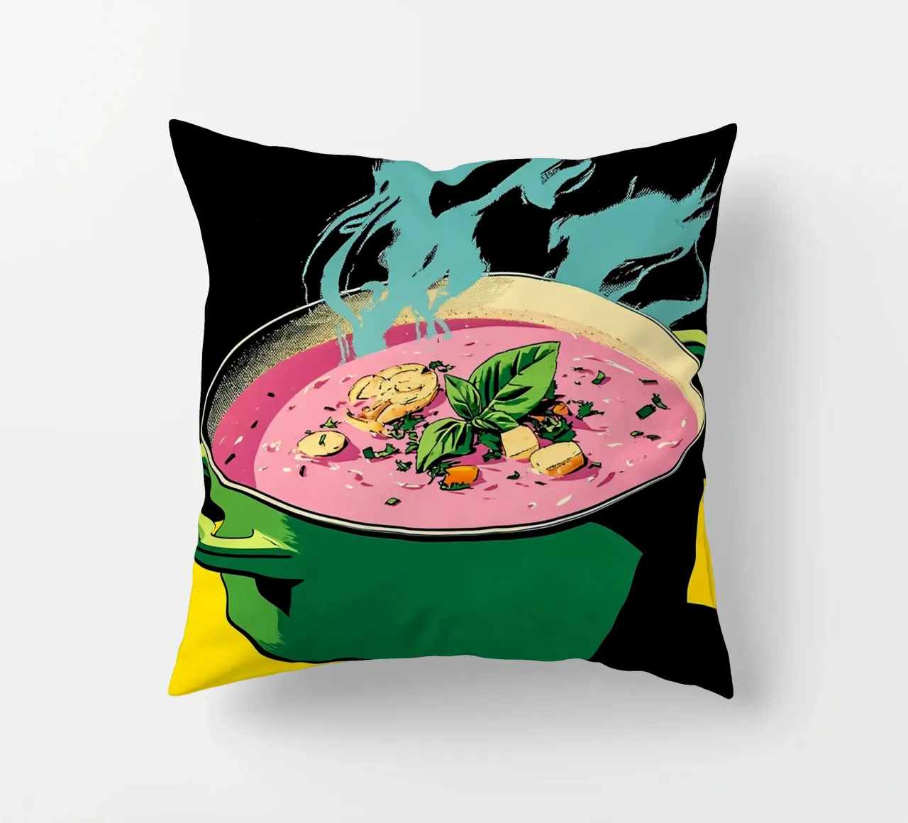Pentola per zuppa di verdure - Pop Art cuscino da ColorCrash Gallery