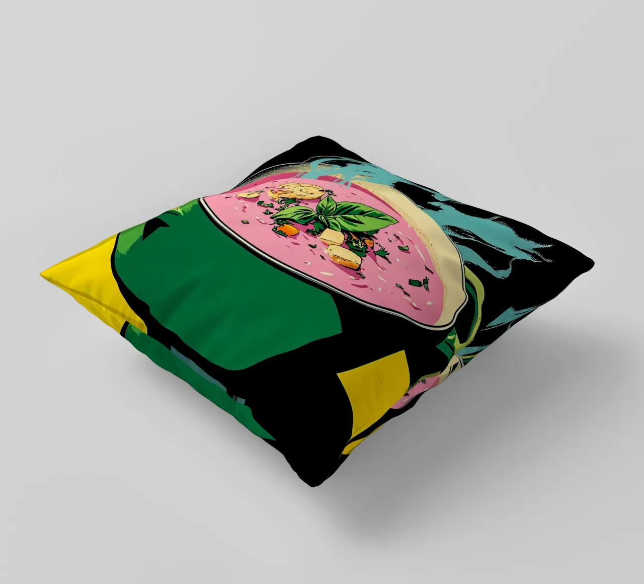 Pentola per zuppa di verdure - Pop Art cuscino da ColorCrash Gallery