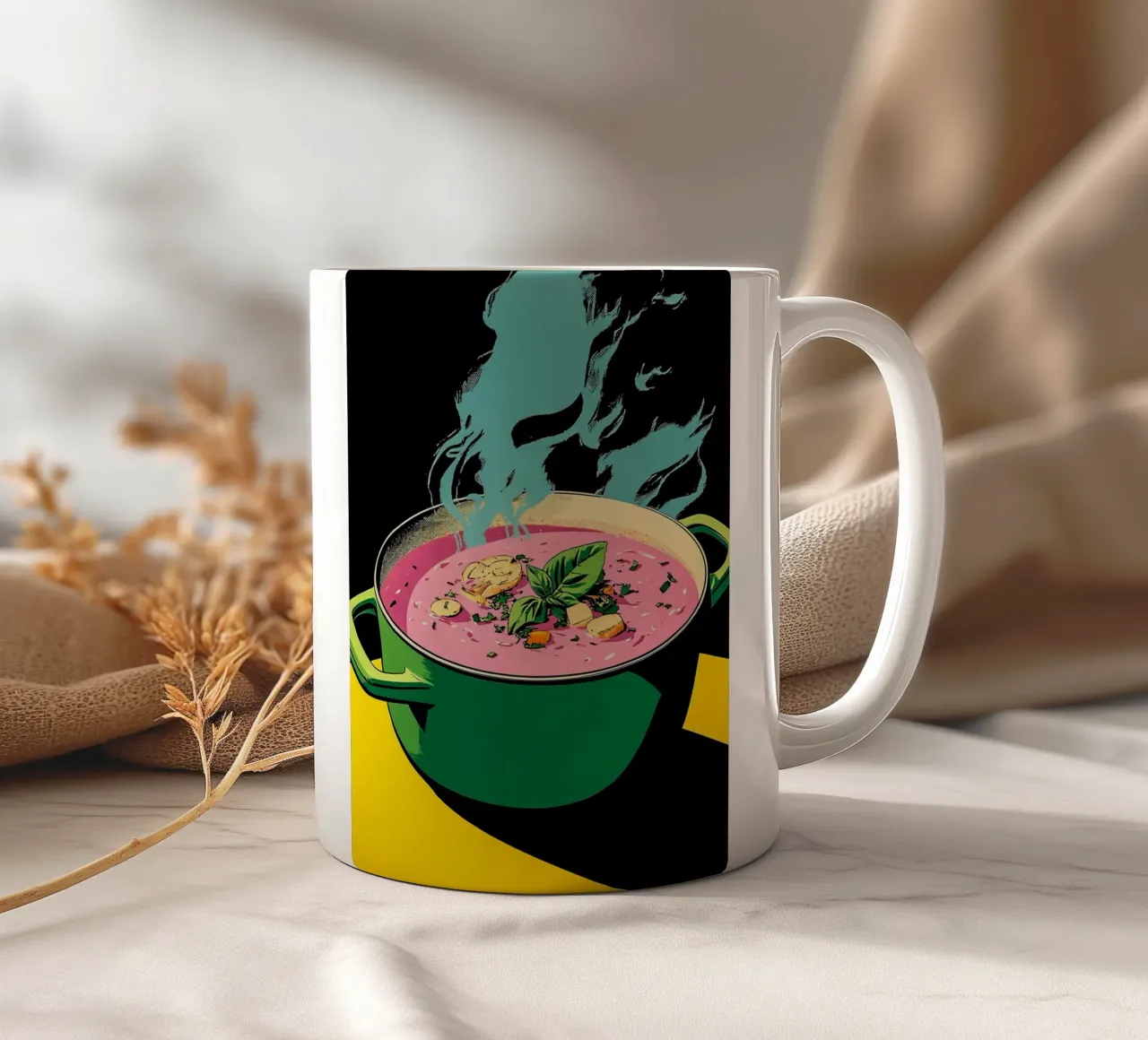 Pentola per zuppa di verdure - Pop Art tazza in ceramica da ColorCrash Gallery