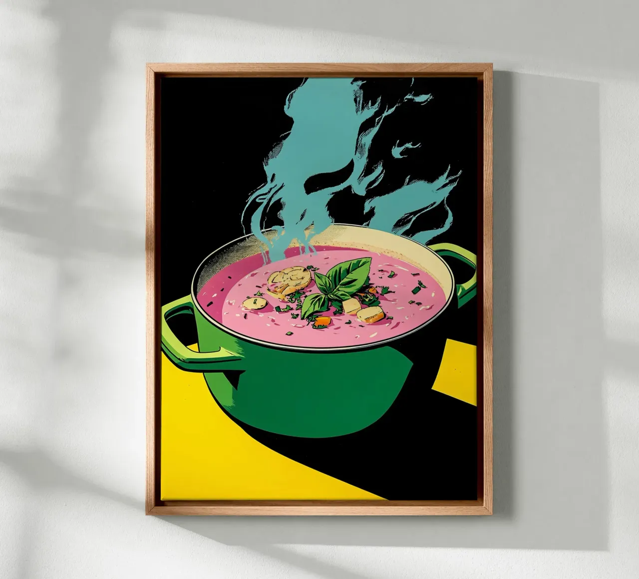 Soeppot met groenten - Pop Art canvas met Baklijst van ColorCrash Gallery