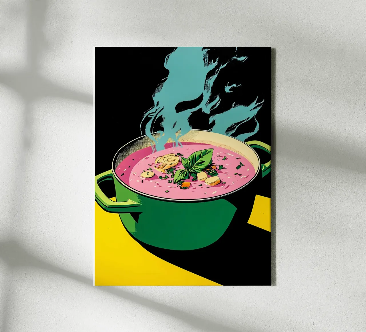 Soeppot met groenten - Pop Art canvas met Baklijst van ColorCrash Gallery