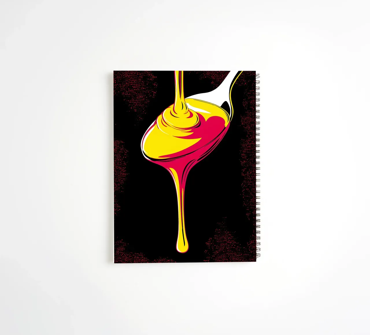 Spoon Dripping - Pop Art spiral notebook by ColorCrash Gallery