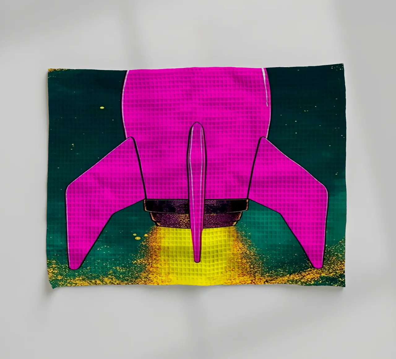 Lancement d'un vaisseau spatial - Pop Art torchon de ColorCrash Gallery