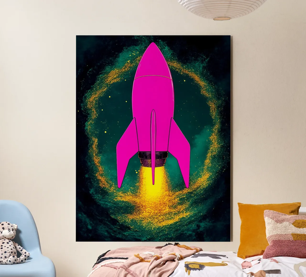 Lancio di una nave spaziale - Pop Art alluminio dibond da ColorCrash Gallery