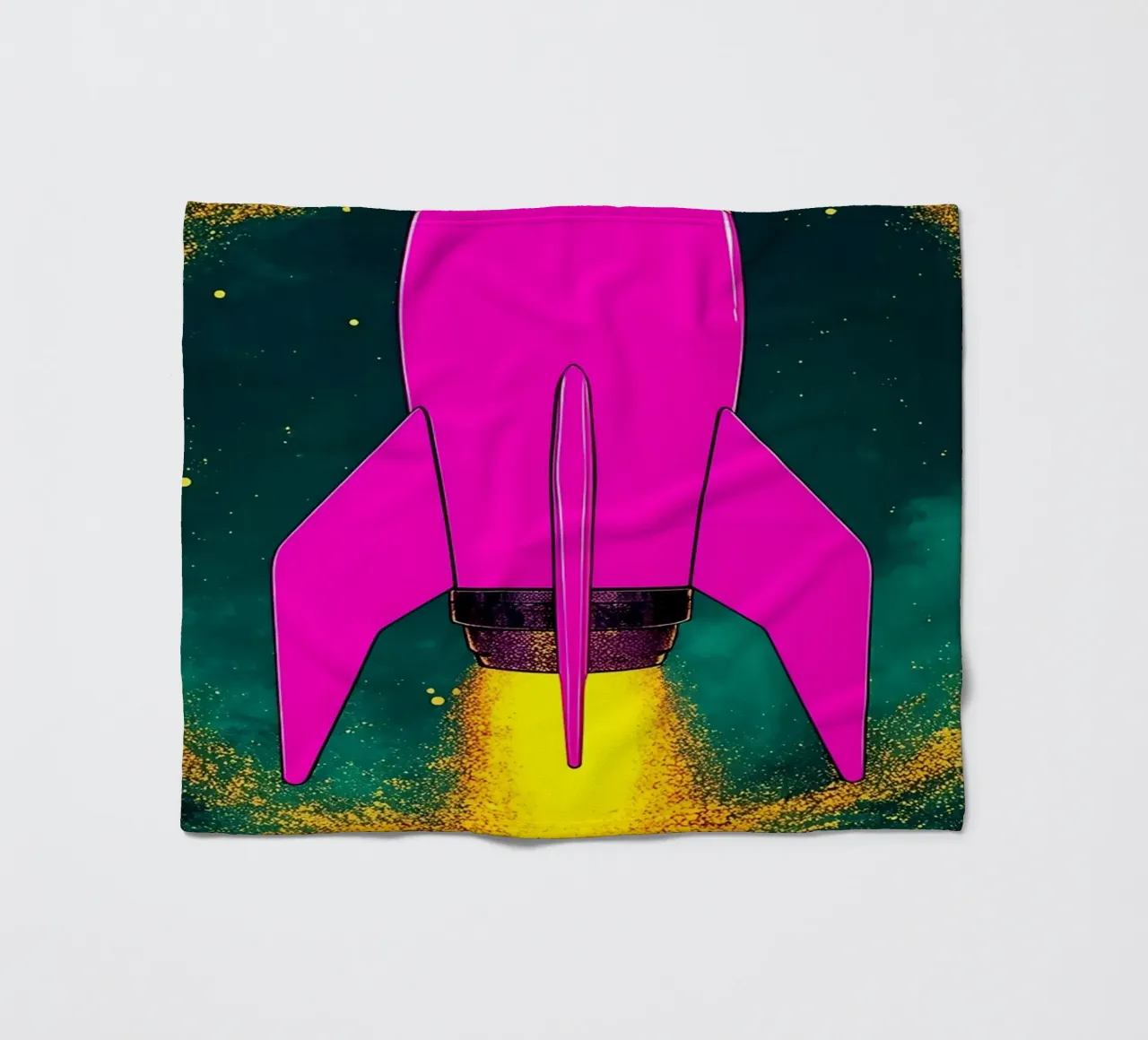 Lancio di una nave spaziale - Pop Art coperta in pile da ColorCrash Gallery