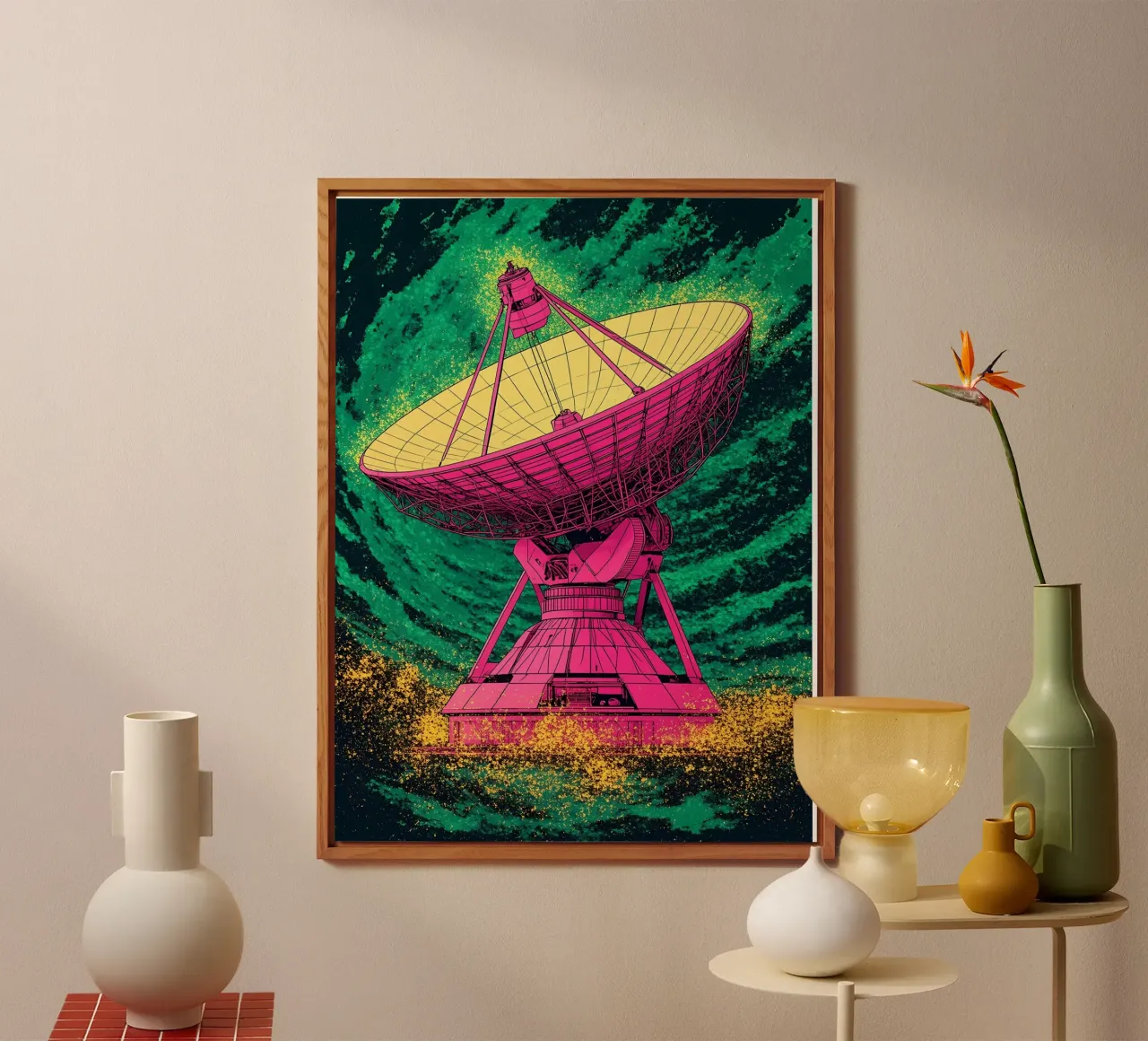 Parabola satellitare - Pop Art alluminio dibond da ColorCrash Gallery