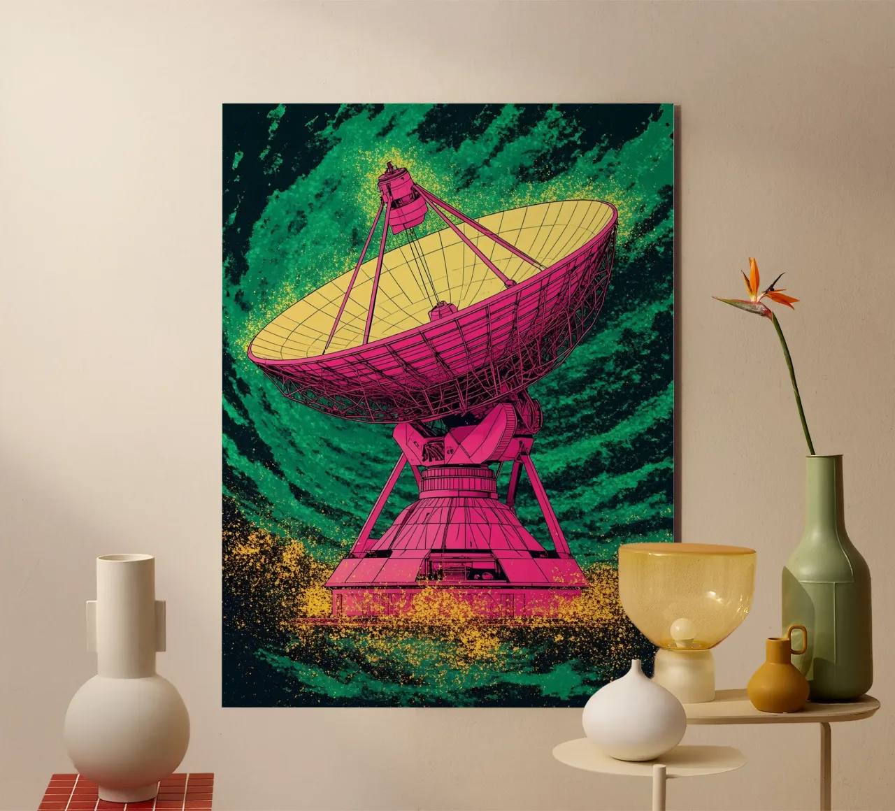 Parabola satellitare - Pop Art alluminio dibond da ColorCrash Gallery