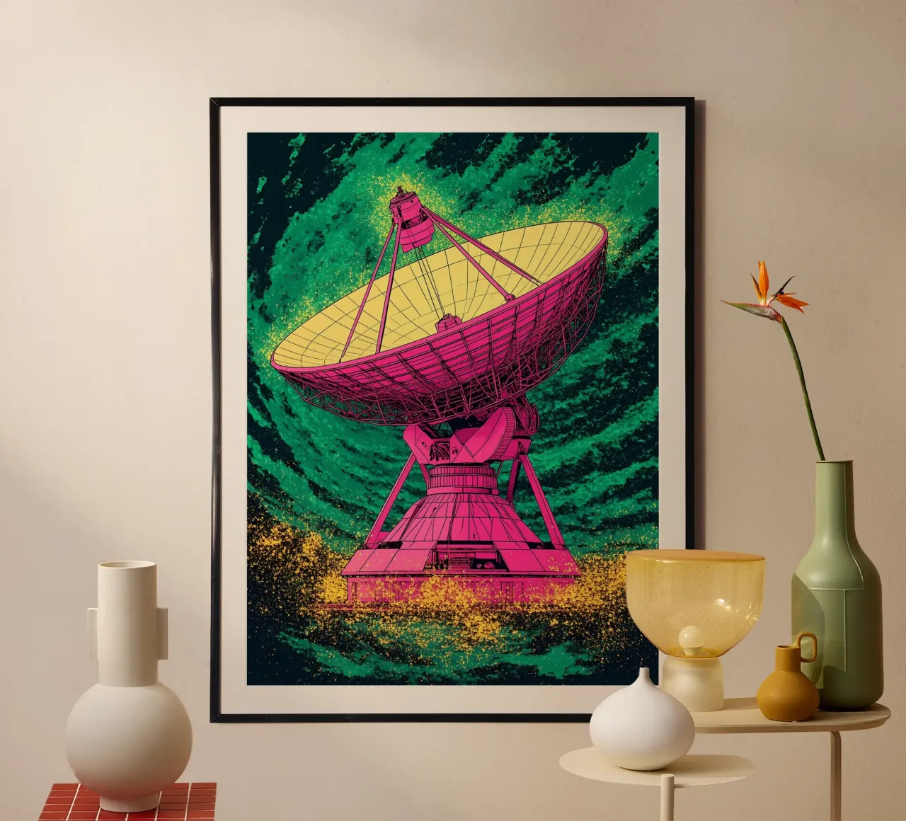 Parabola satellitare - Pop Art poster da ColorCrash Gallery