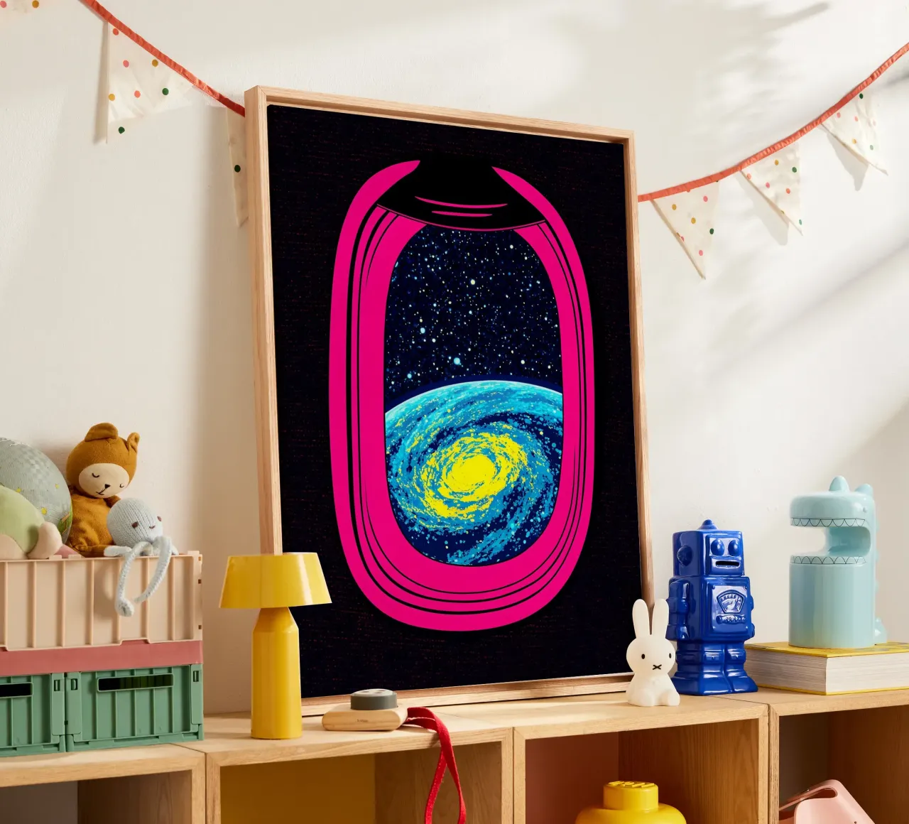 Ruimtevenster - Pop Art canvas met Baklijst van ColorCrash Gallery