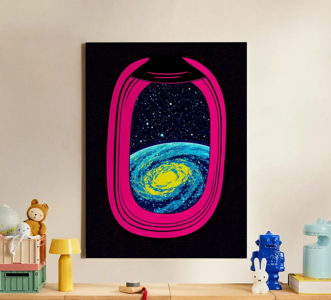 Ruimtevenster - Pop Art canvas met Baklijst van ColorCrash Gallery