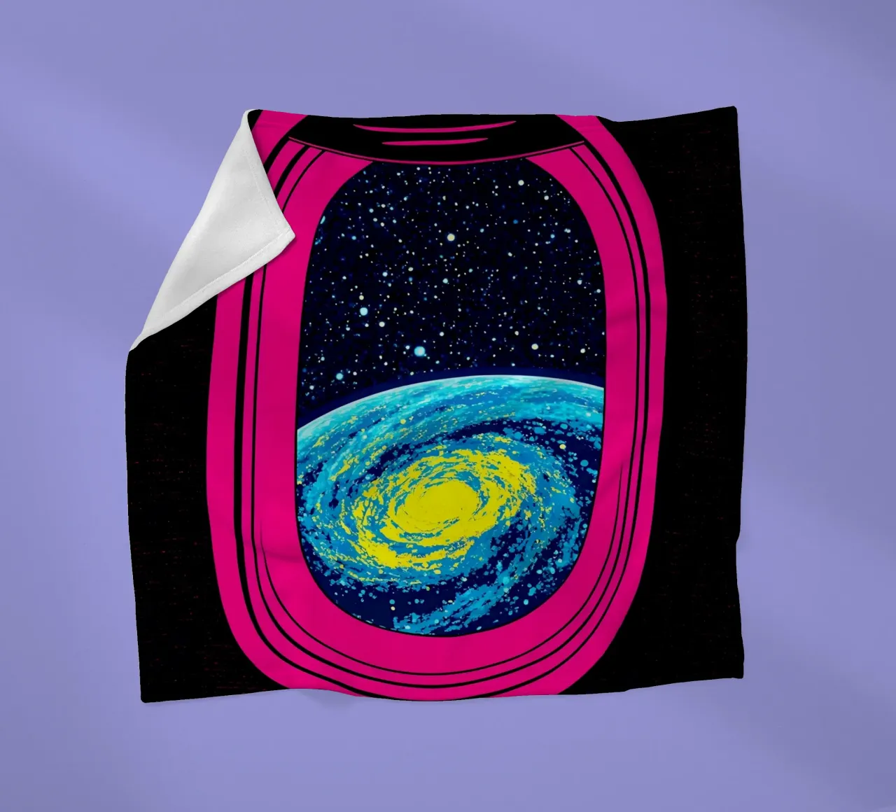 Space Window - Pop Art fleece blanket by ColorCrash Gallery