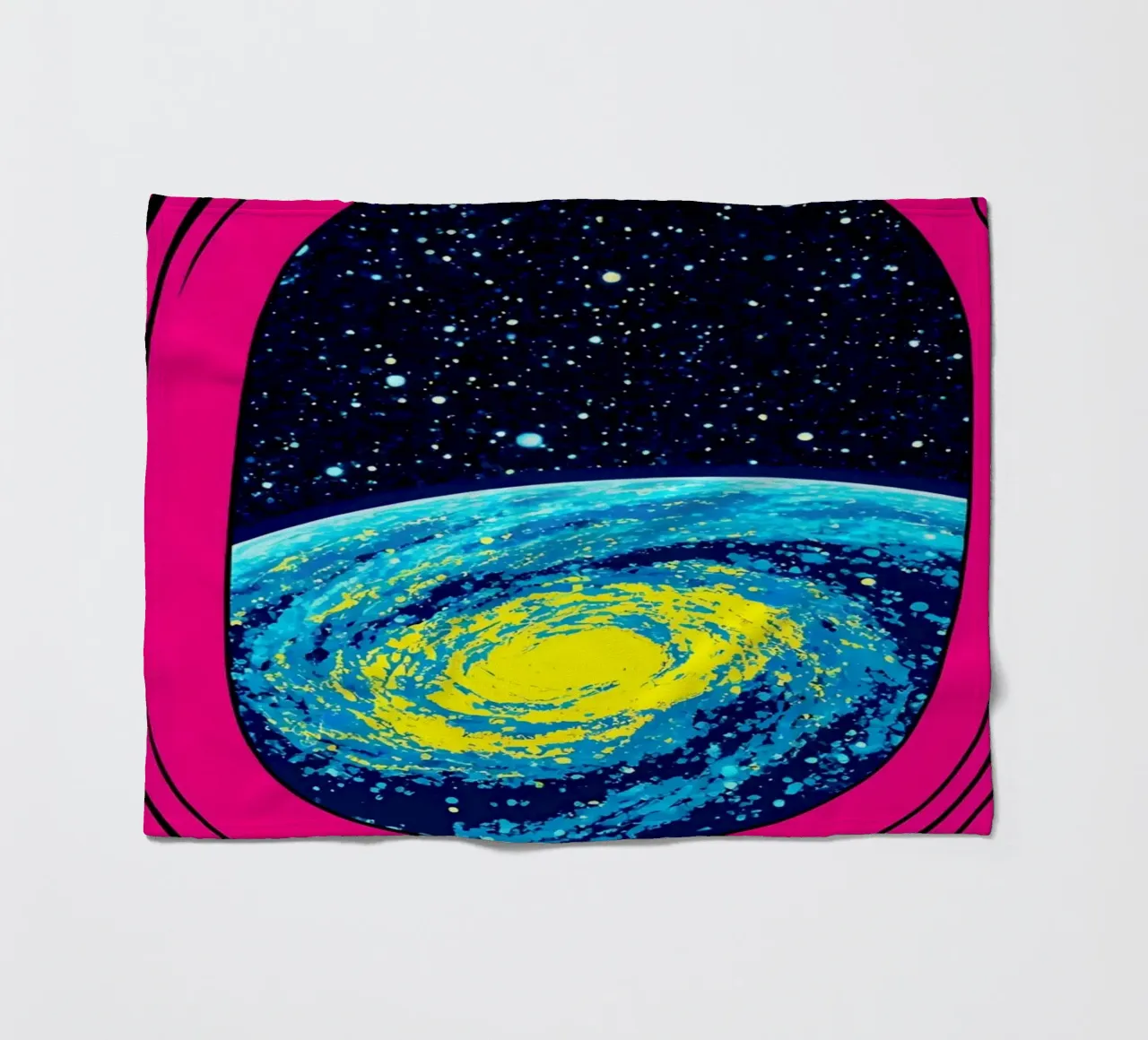 Space Window - Pop Art fleece blanket by ColorCrash Gallery