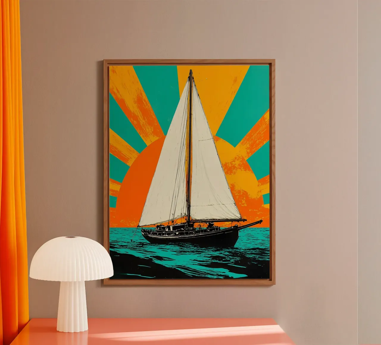 Barca a vela - Pop Art alluminio dibond da ColorCrash Gallery