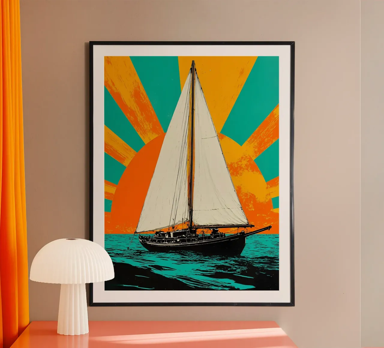 Barca a vela - Pop Art carta hahnemühle da ColorCrash Gallery