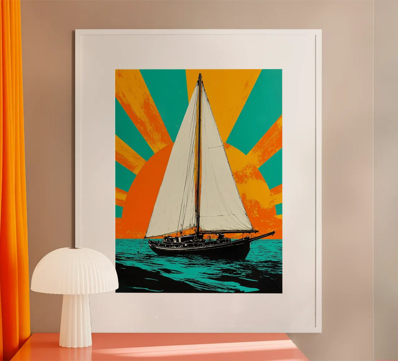 Barca a vela - Pop Art carta hahnemühle da ColorCrash Gallery