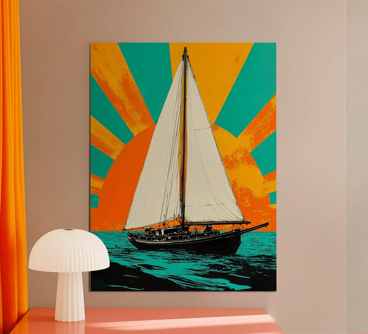 Barca a vela - Pop Art carta hahnemühle da ColorCrash Gallery
