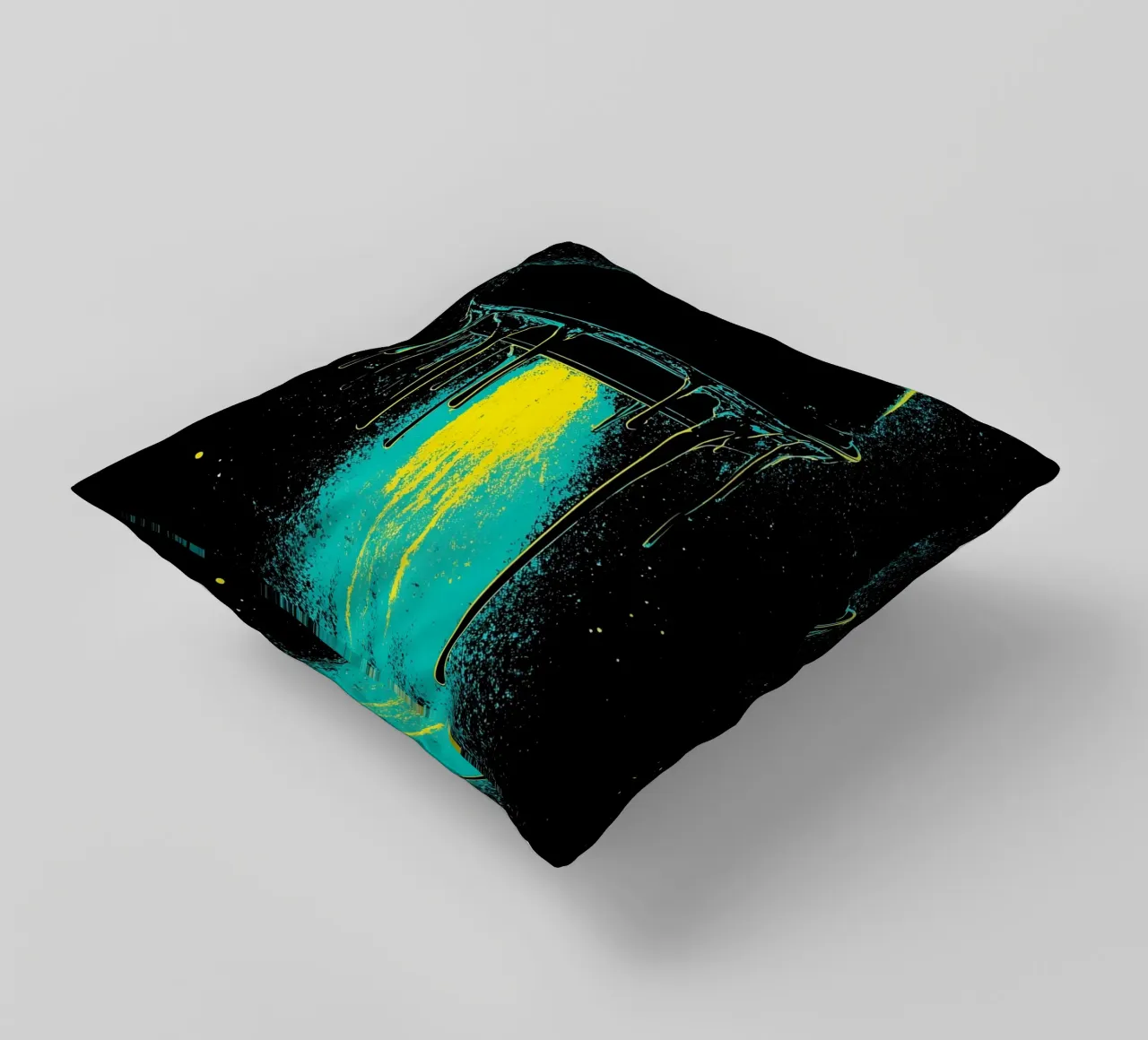 Astronave che gocciola - Pop Art cuscino da ColorCrash Gallery