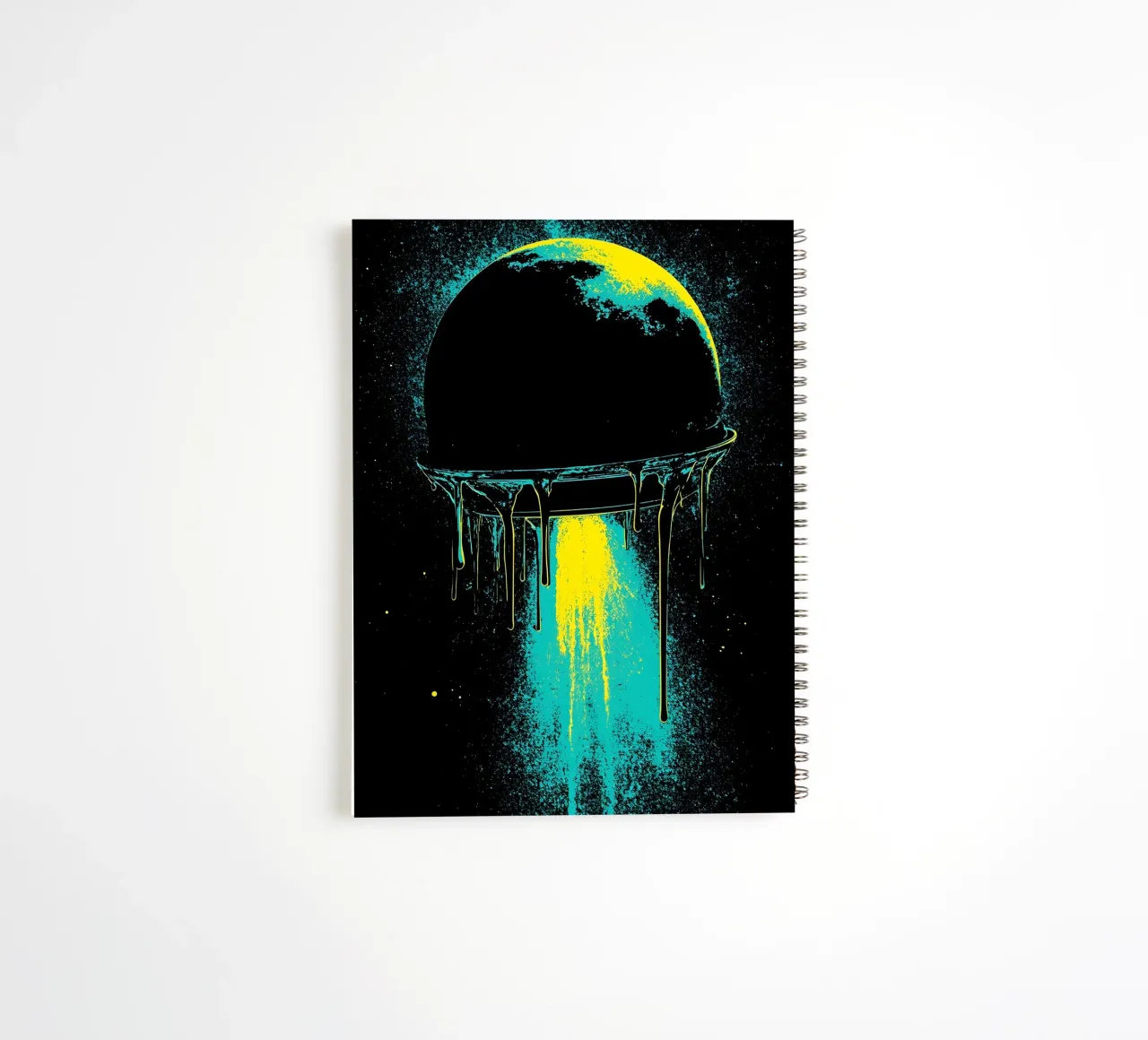 Spaceship Dripping - Pop Art spiral notebook by ColorCrash Gallery
