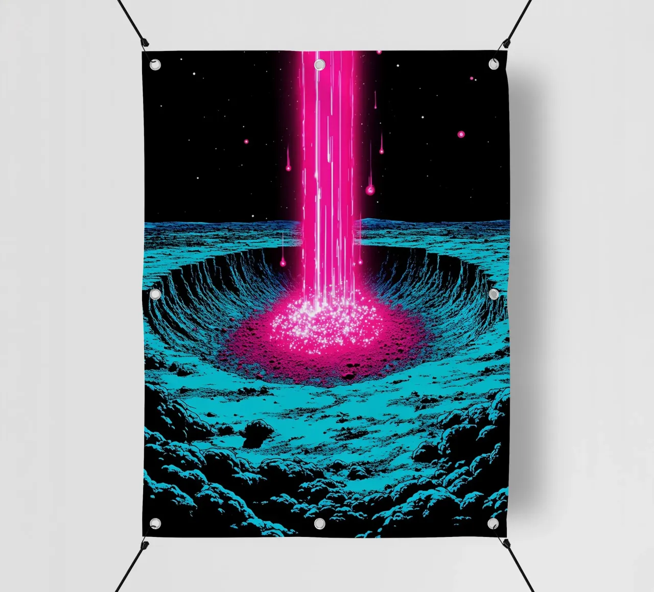 Raggio spaziale sulla luna - Pop Art telo in pvc da ColorCrash Gallery