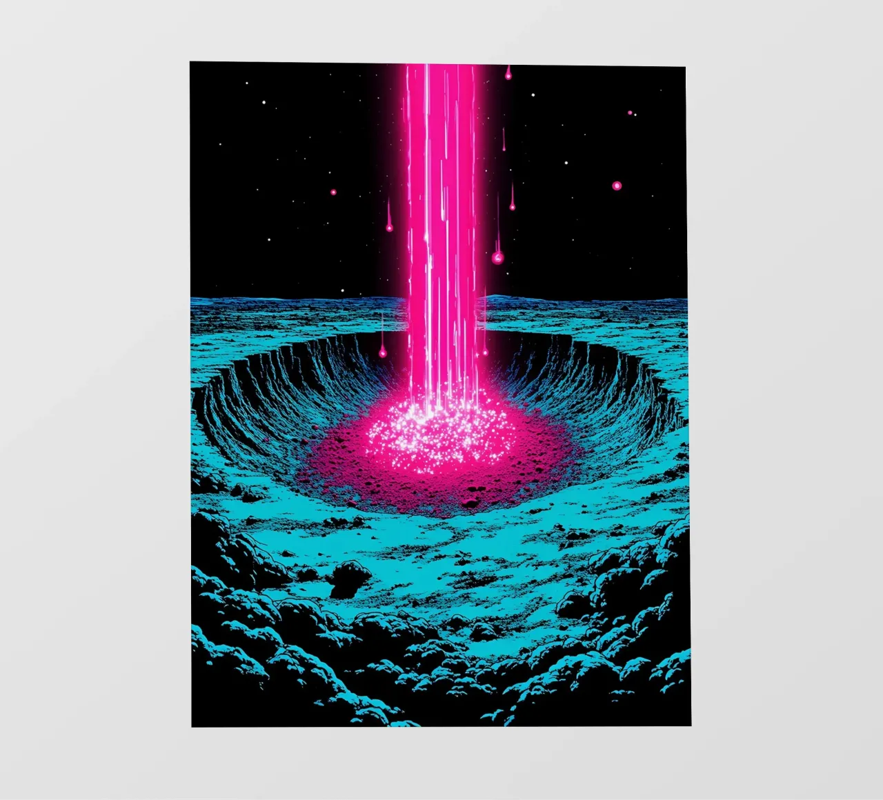 Raggio spaziale sulla luna - Pop Art telo in pvc da ColorCrash Gallery
