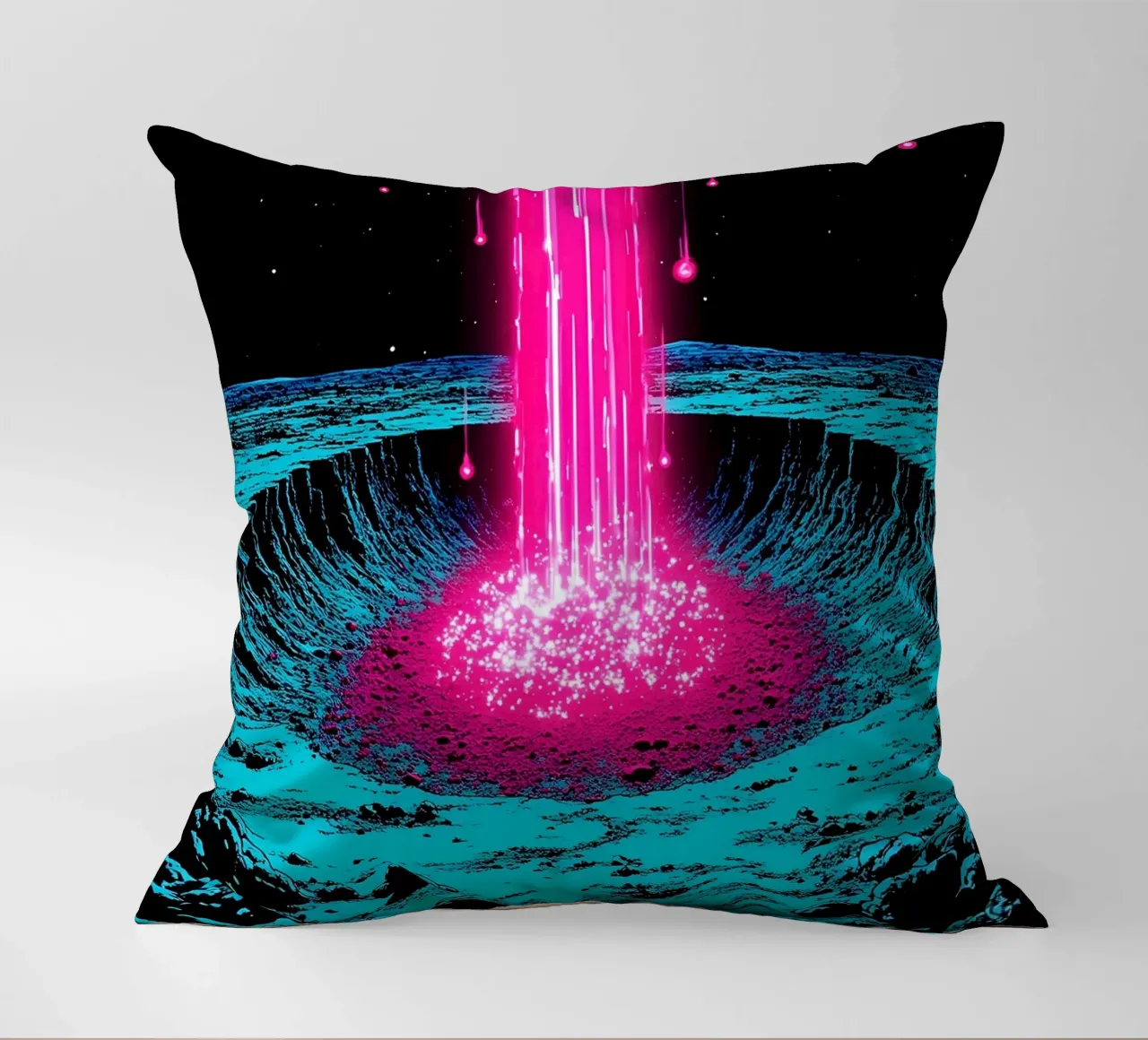 Raggio spaziale sulla luna - Pop Art cuscino da ColorCrash Gallery