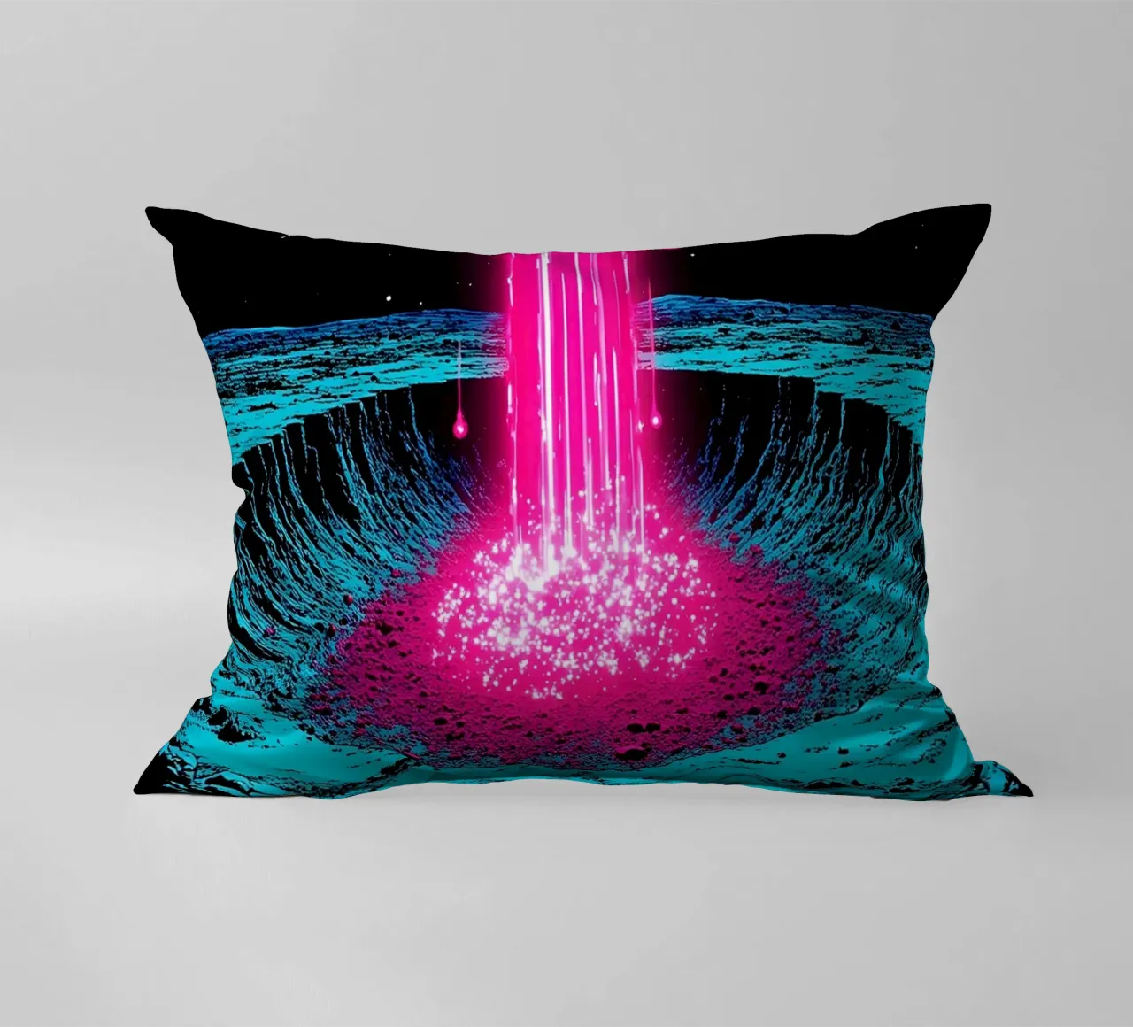 Raggio spaziale sulla luna - Pop Art cuscino da ColorCrash Gallery