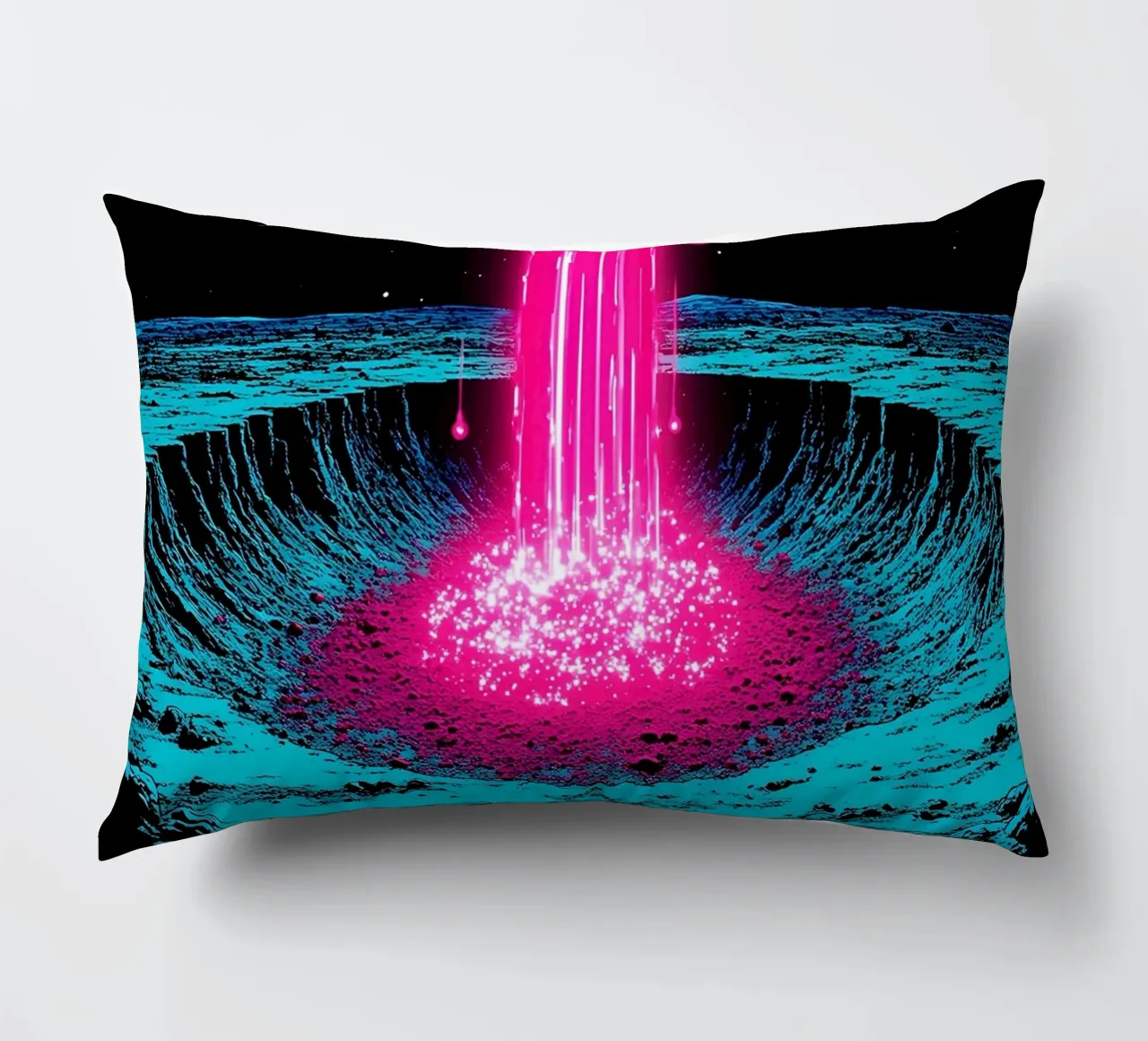 Raggio spaziale sulla luna - Pop Art cuscino da ColorCrash Gallery