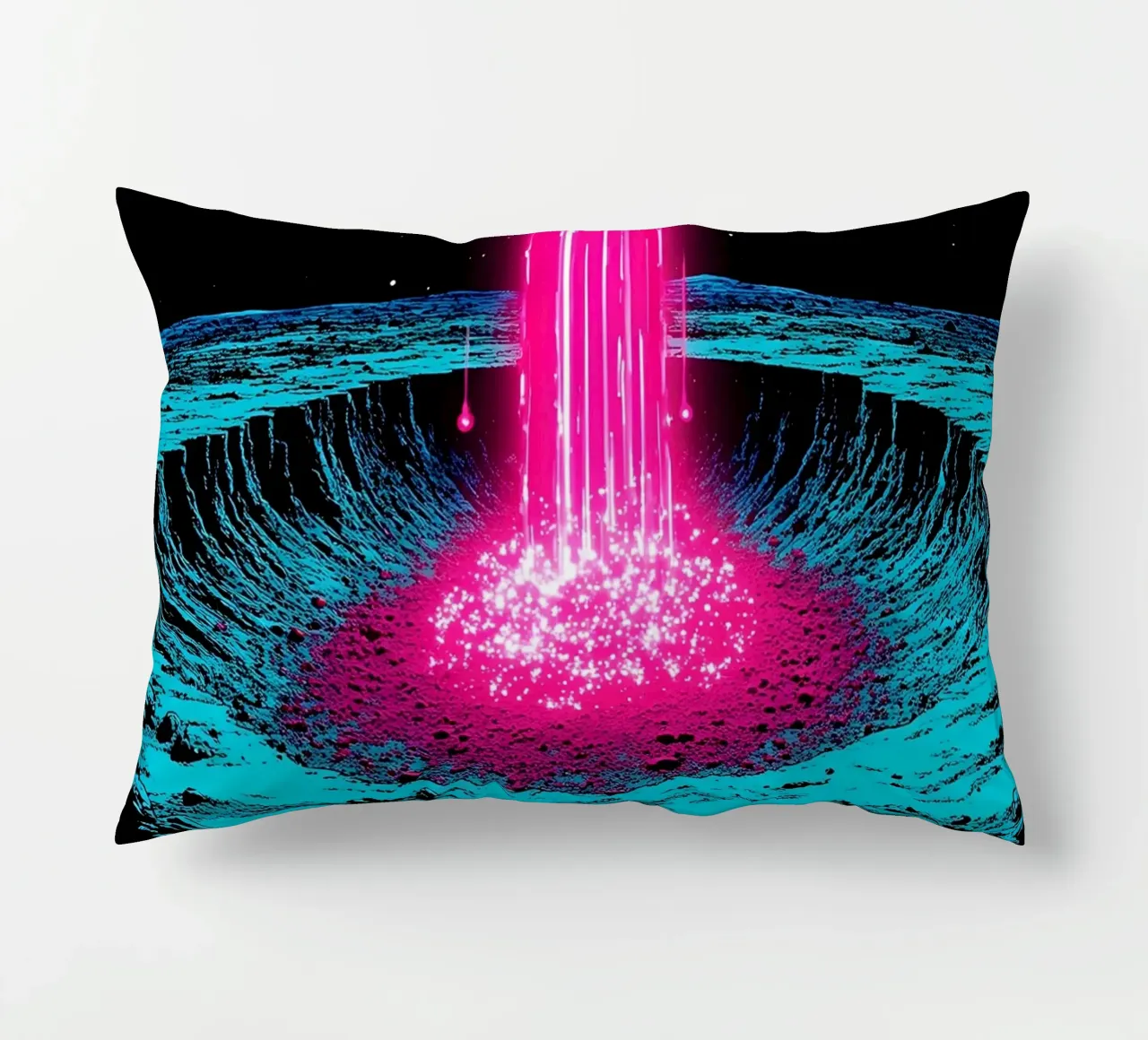 Raggio spaziale sulla luna - Pop Art cuscino da ColorCrash Gallery