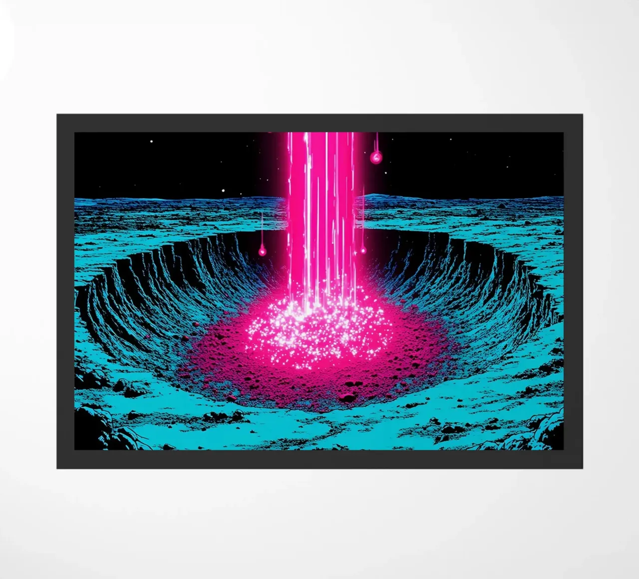 Raggio spaziale sulla luna - Pop Art zerbino da ColorCrash Gallery