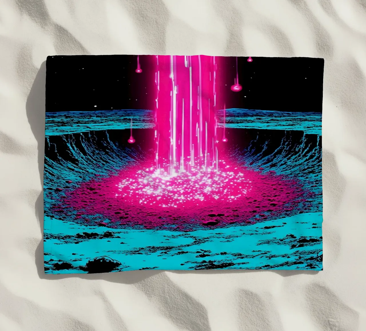 Raggio spaziale sulla luna - Pop Art telo mare da ColorCrash Gallery