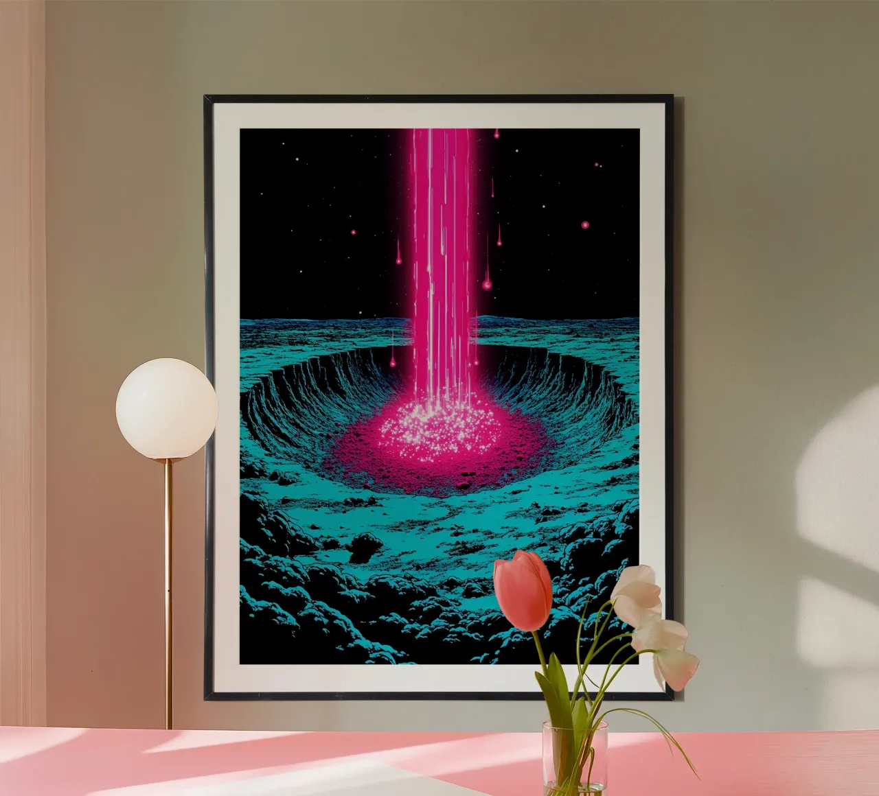 Raggio spaziale sulla luna - Pop Art carta hahnemühle da ColorCrash Gallery