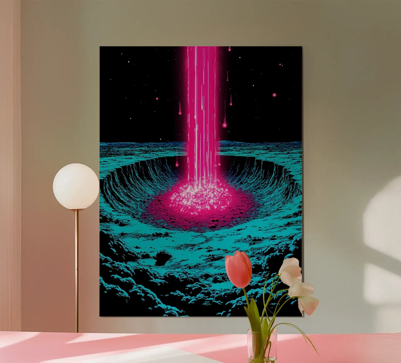 Raggio spaziale sulla luna - Pop Art carta hahnemühle da ColorCrash Gallery