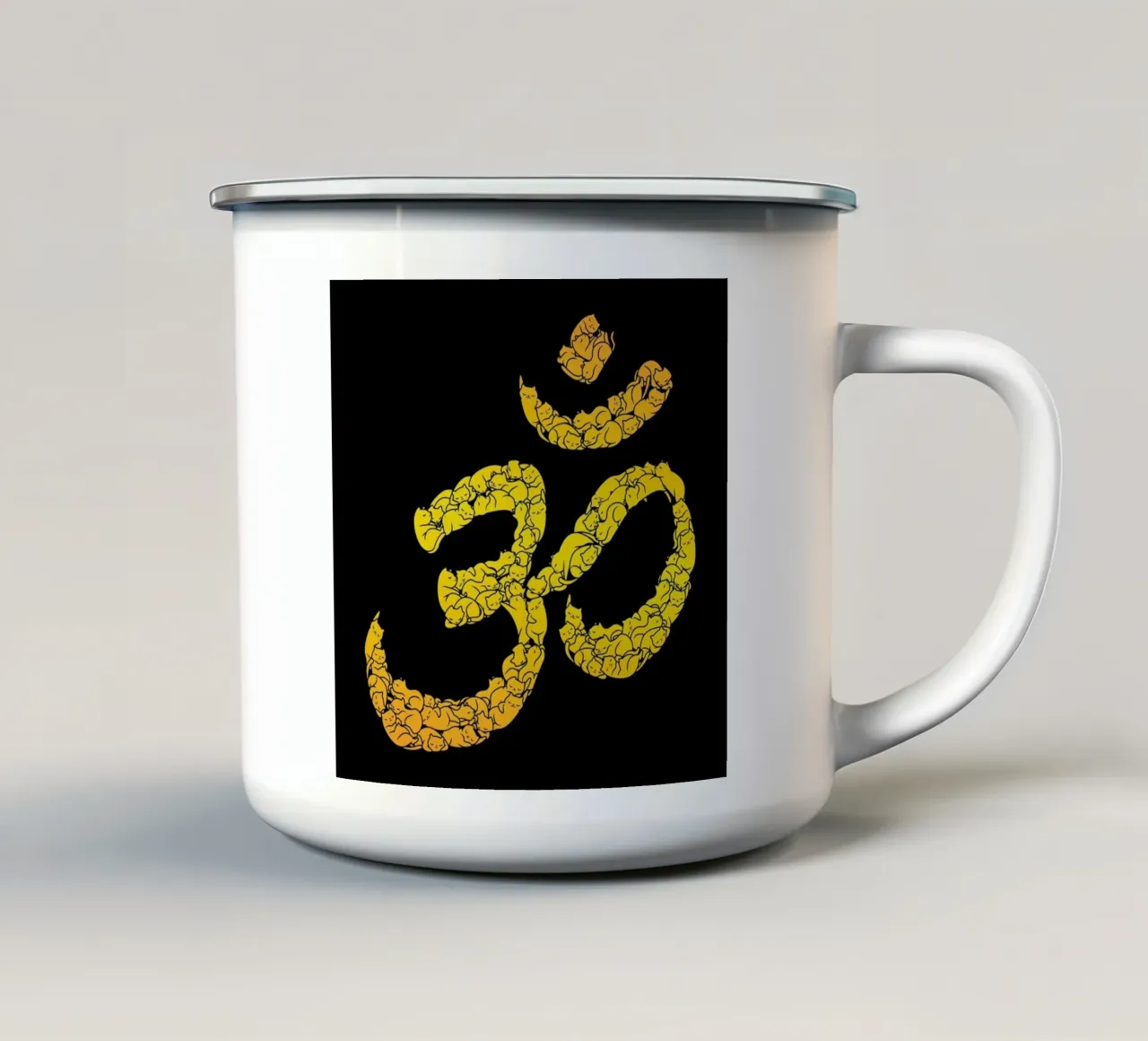 Om Cat tazza in smalto da Tobe Fonseca