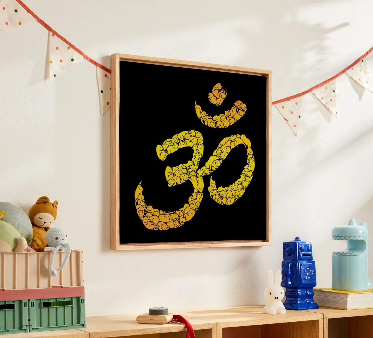 Om Cat canvas by Tobe Fonseca