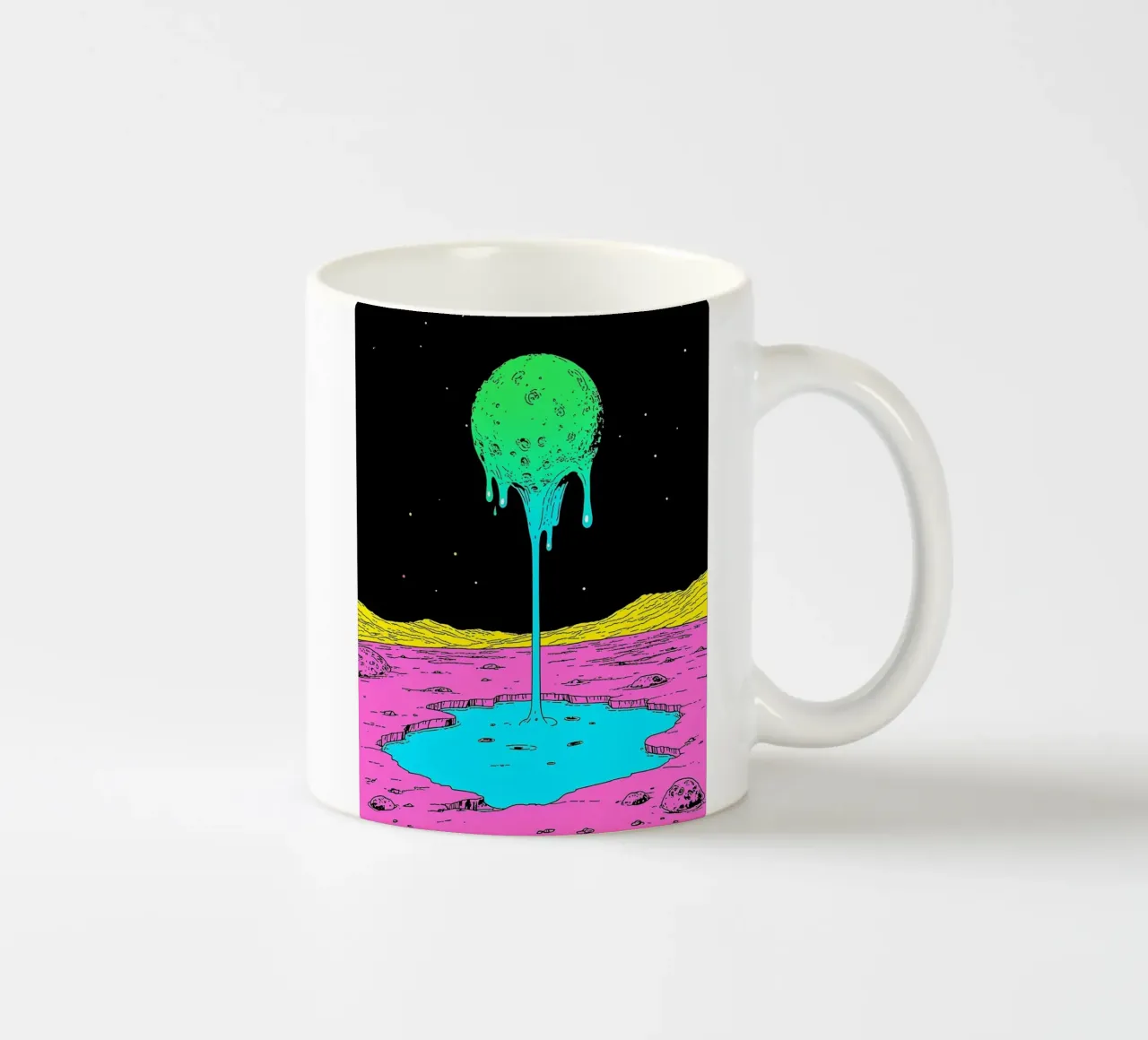 Luna che si scioglie - Pop Art tazza in ceramica da ColorCrash Gallery