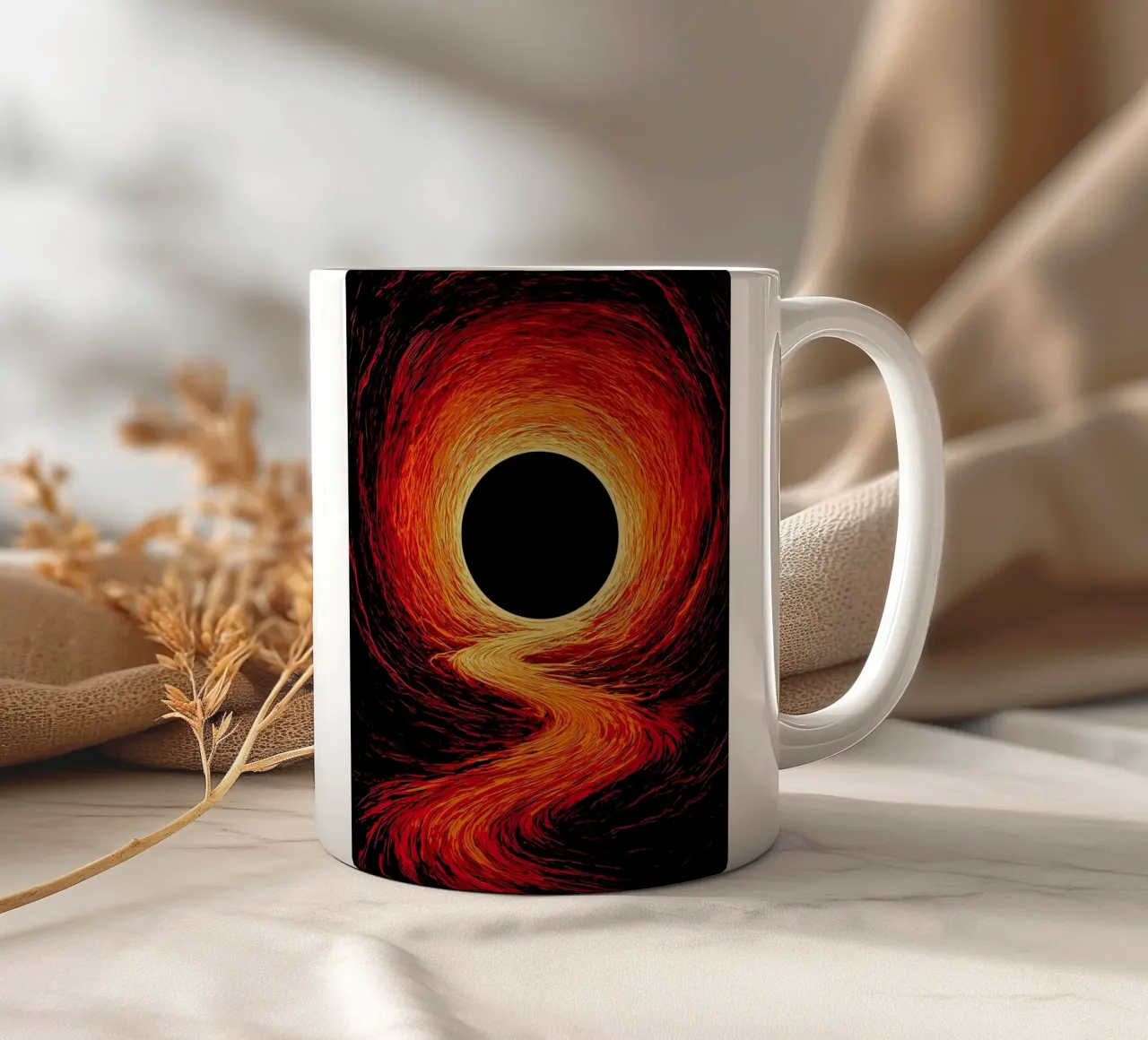 Verso il buco nero - Pop Art tazza in ceramica da ColorCrash Gallery