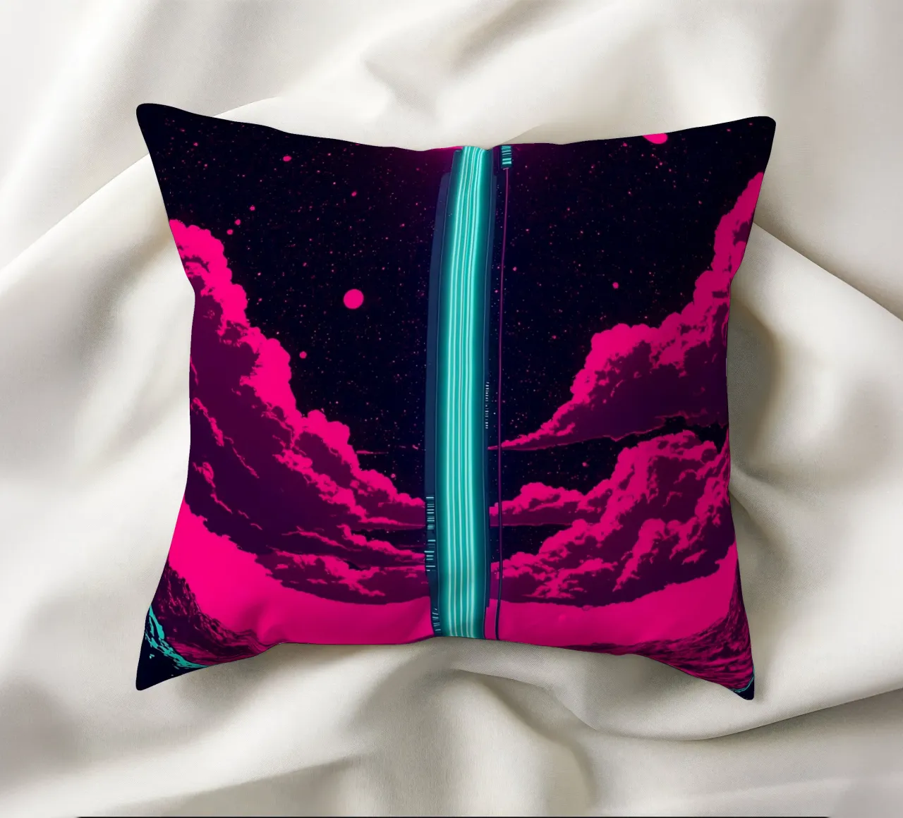 Ascensore spaziale - Pop Art cuscino da ColorCrash Gallery