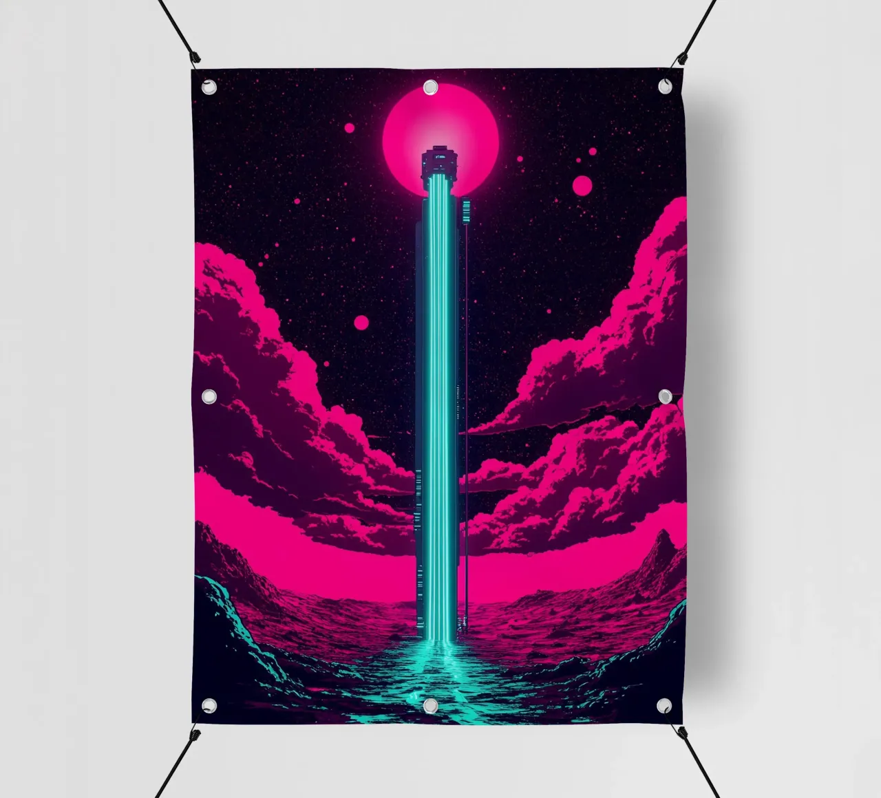 Ascensore spaziale - Pop Art telo in pvc da ColorCrash Gallery