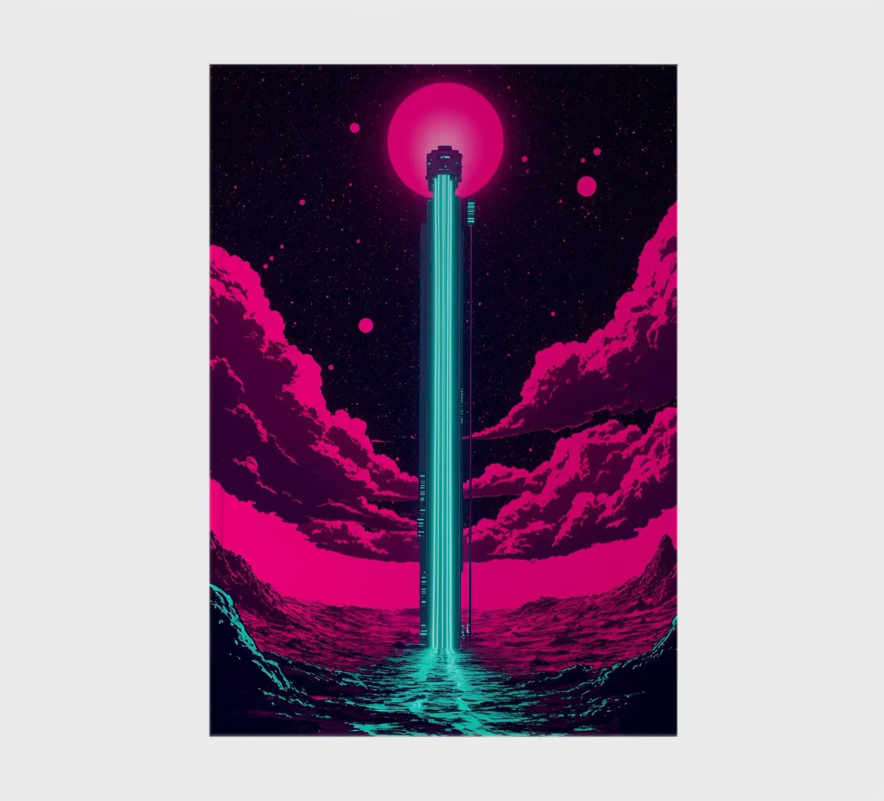 Space Elevator - Pop Art notebook by ColorCrash Gallery