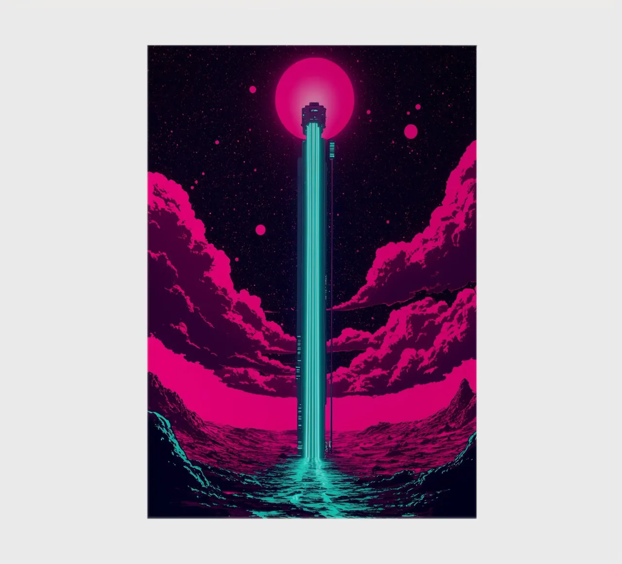 Space Elevator - Pop Art notebook by ColorCrash Gallery