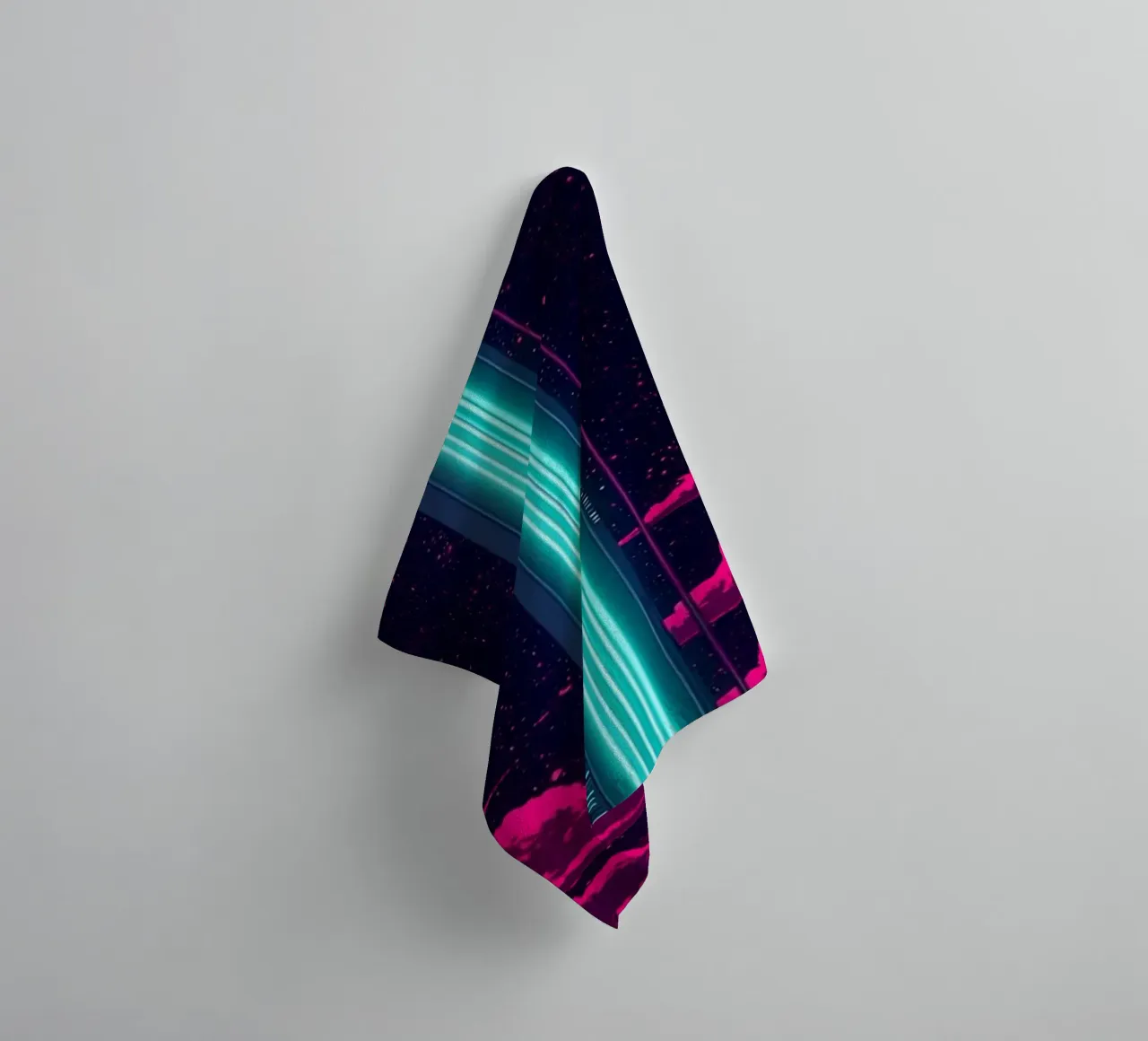Ascensore spaziale - Pop Art asciugamano da bagno da ColorCrash Gallery
