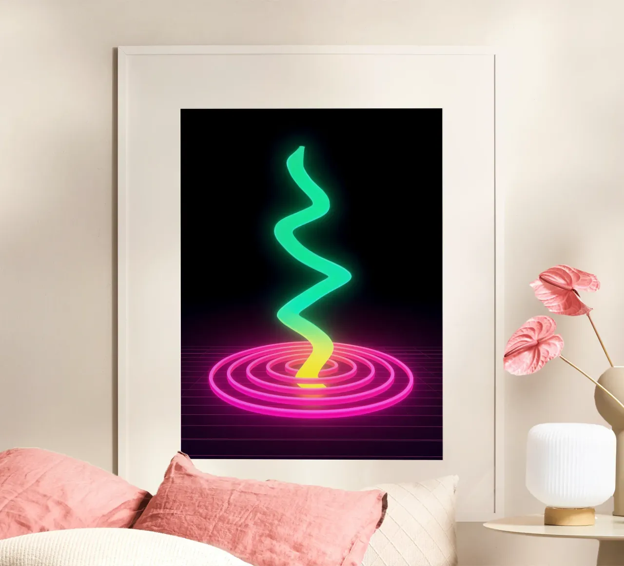 Spazio fantascientifico - Pop Art poster con telaio in legno da ColorCrash Gallery
