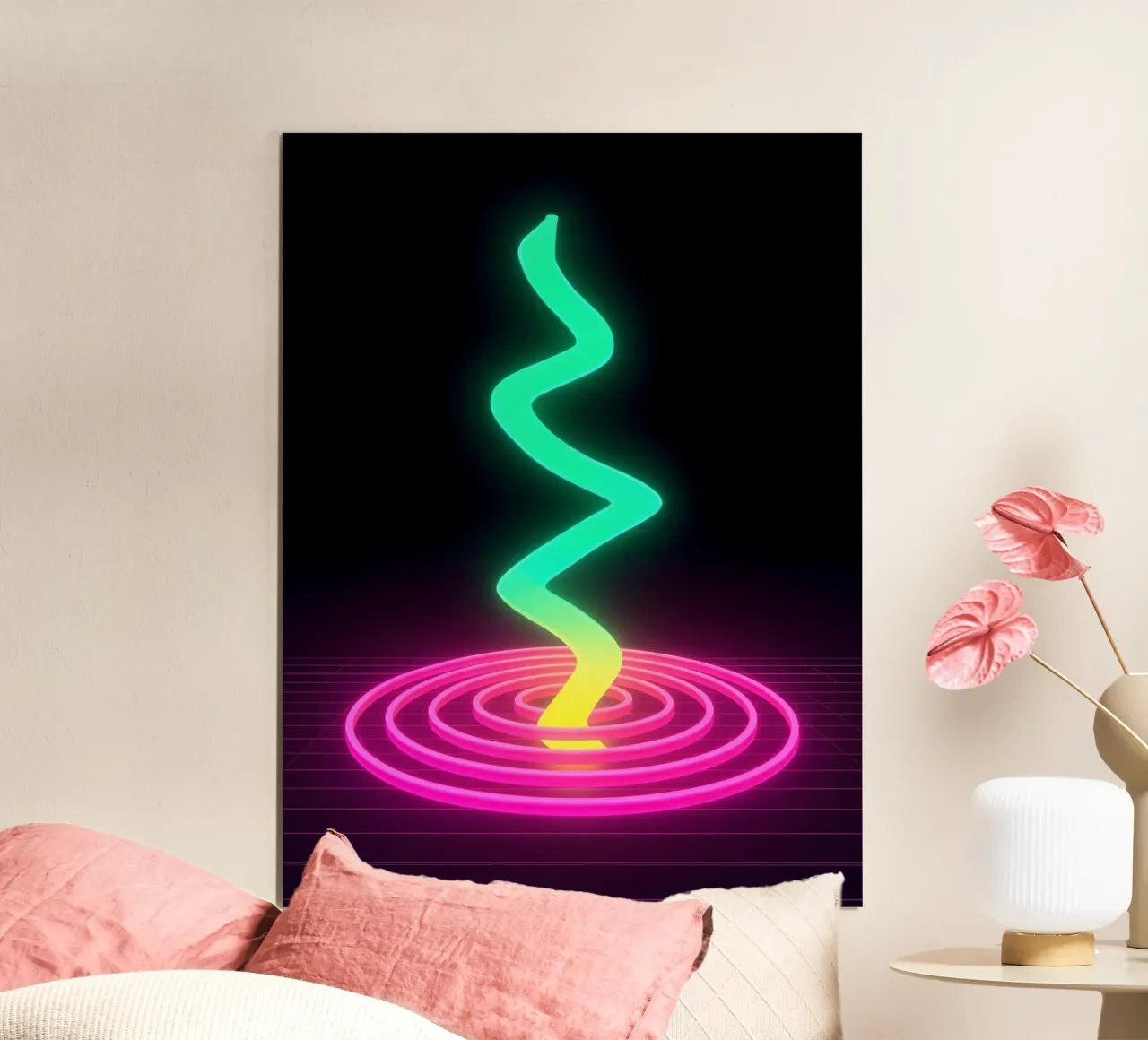 Spazio fantascientifico - Pop Art poster con telaio in legno da ColorCrash Gallery