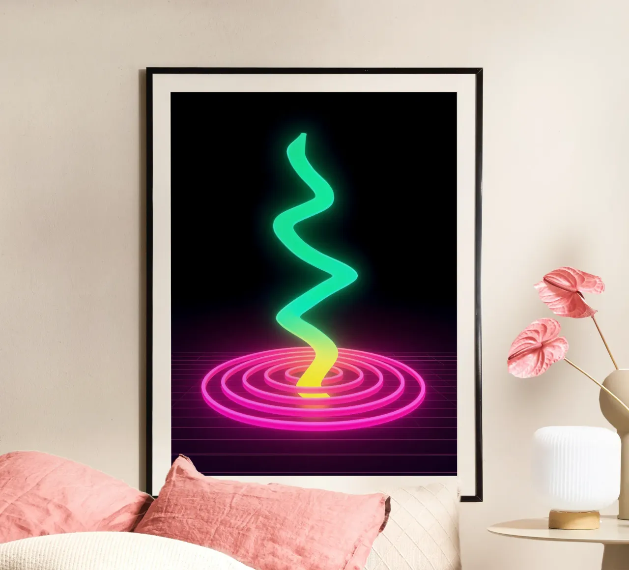 Spazio fantascientifico - Pop Art poster con telaio in legno da ColorCrash Gallery